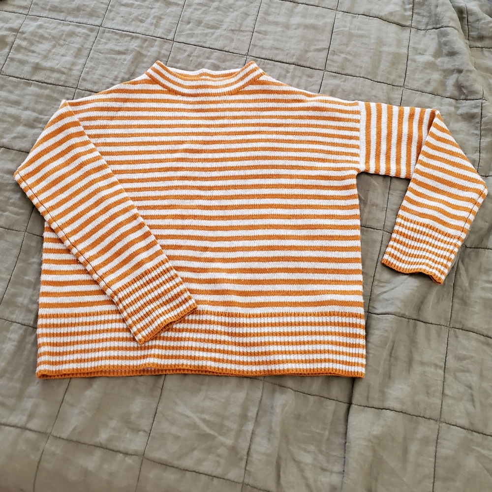 TOAST orange stripe mock neck sweater